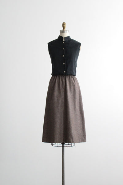 chestnut wool skirt