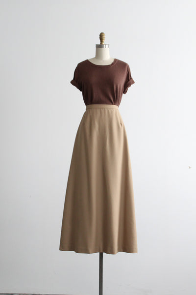 camel wool maxi skirt