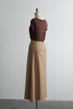 camel wool maxi skirt