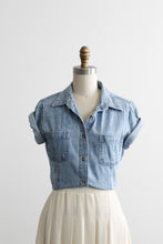 sunfaded short sleeve denim work shirt