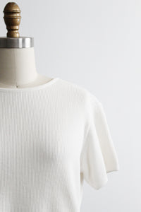 fresh white waffle cotton tee