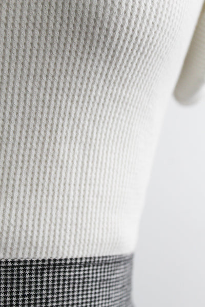 fresh white waffle cotton tee