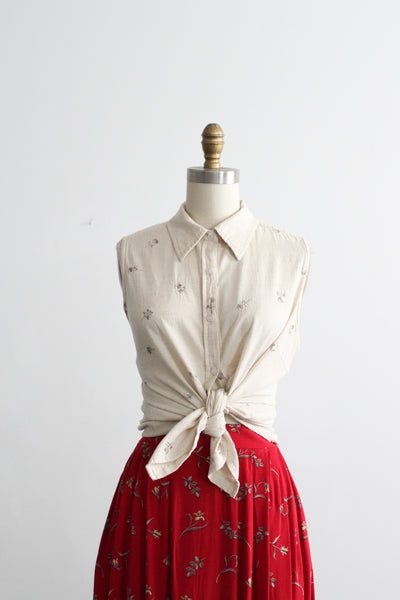 camilla sleeveless button up (m/l)
