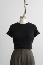 black cotton knit tee
