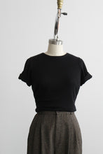 black cotton knit tee