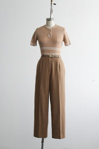 camel wool trousers