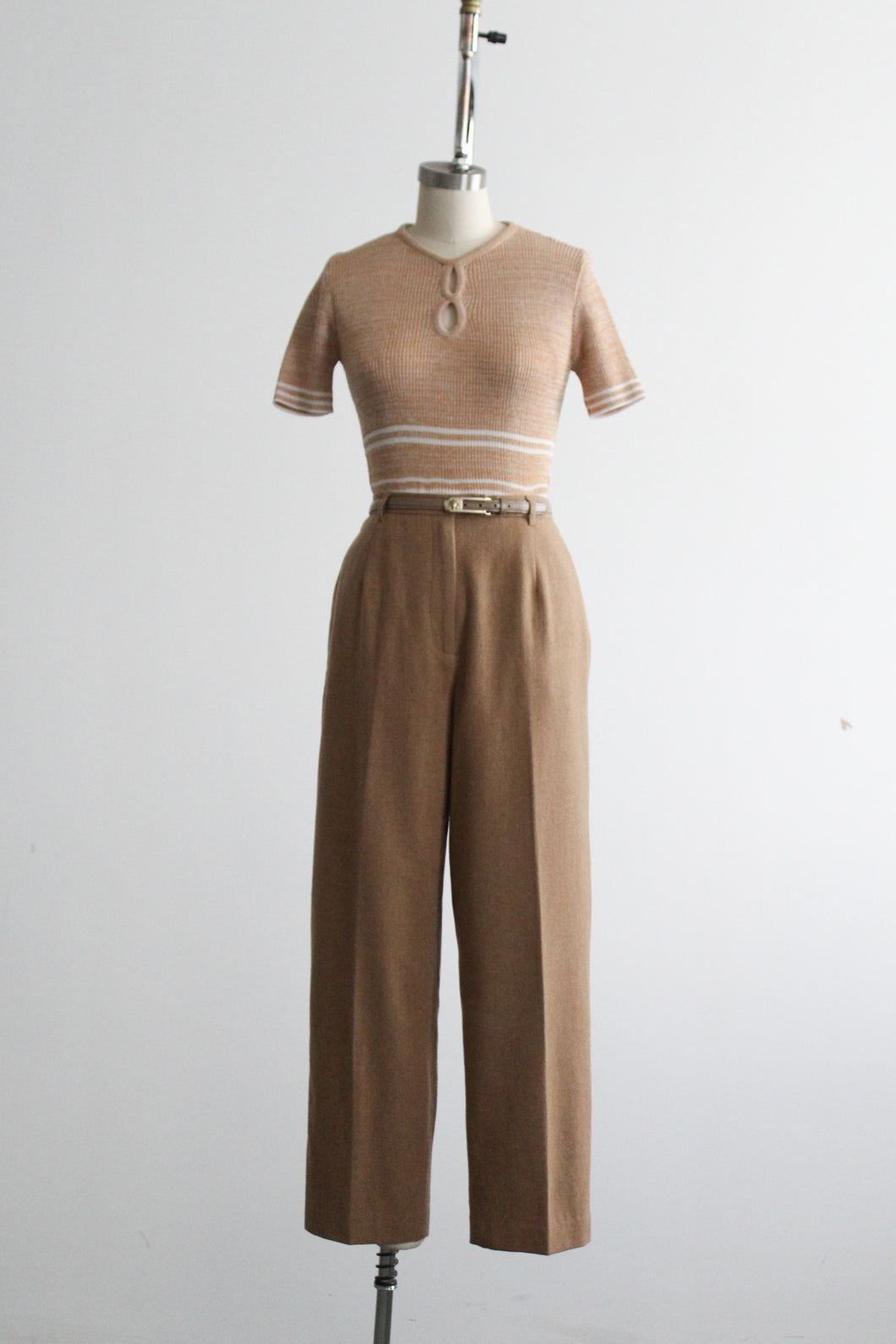 camel wool trousers