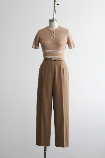 camel wool trousers