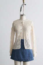 bone white crochet button up