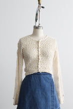 bone white crochet button up