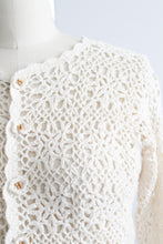 bone white crochet button up