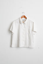 salt white boxy linen button up