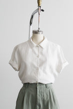 salt white boxy linen button up