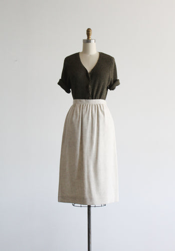 babysbreath linen midi skirt