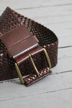 wide woven leather belt