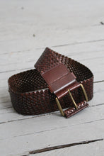 wide woven leather belt