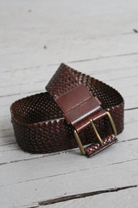 wide woven leather belt