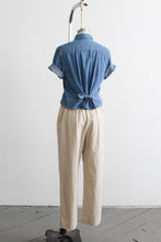 oat linen trousers