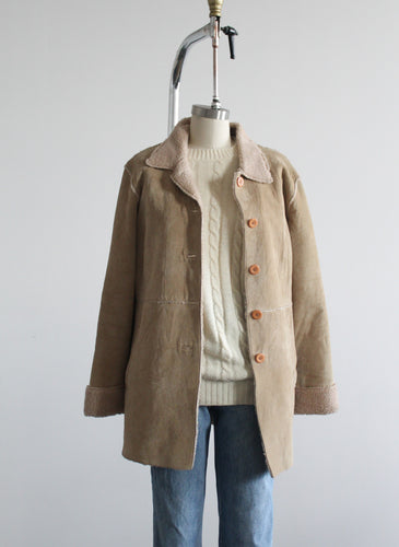 leather sherpa coat