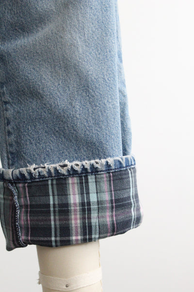flannel lined ll bean dad jeans