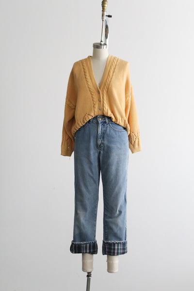 flannel lined ll bean dad jeans