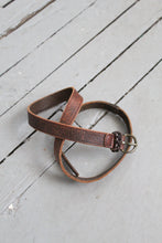 skinny walnut leather belt