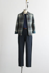 ex libris plaid wool jacket