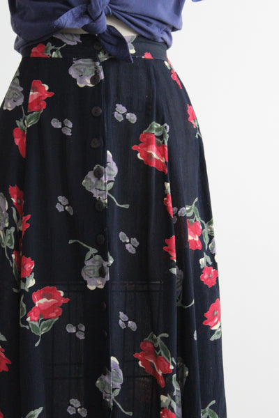 watercolor midi skirt