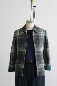 ex libris plaid wool jacket