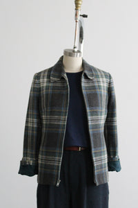 ex libris plaid wool jacket