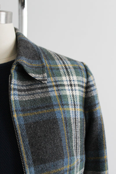 ex libris plaid wool jacket