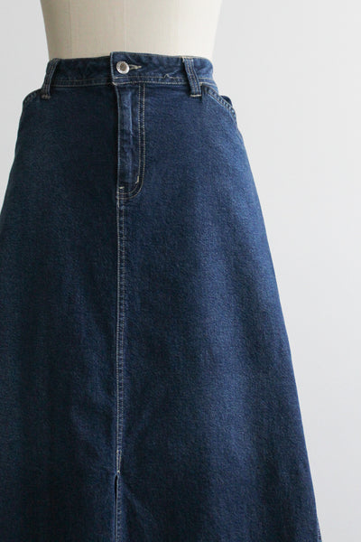 nantucket denim maxi skirt