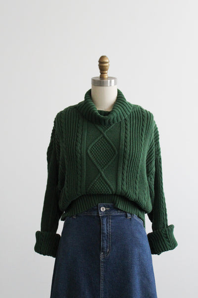 evergreen cotton turtleneck