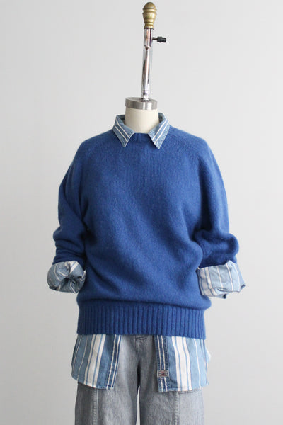 cobalt wool crew neck sweater
