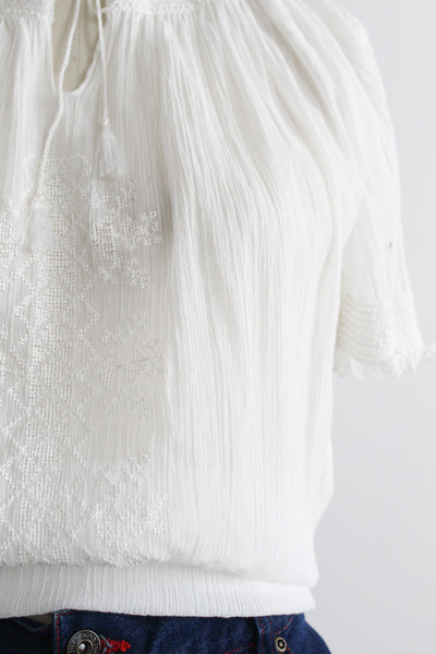 snowdrop embroidered peasant blouse