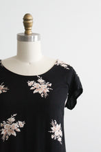 dark botanical shift dress
