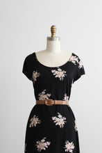 dark botanical shift dress