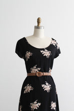 dark botanical shift dress
