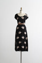 dark botanical shift dress
