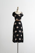 dark botanical shift dress