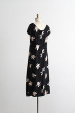 dark botanical shift dress