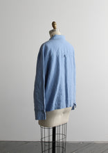 avalon ruffle denim blouse