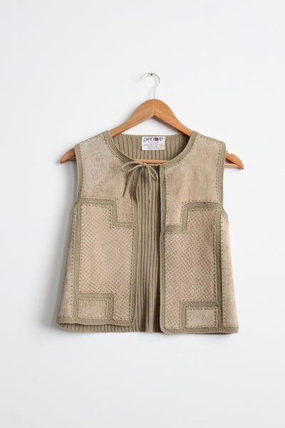 leather patchwork vest