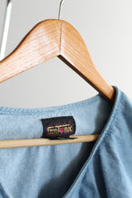 avalon ruffle denim blouse