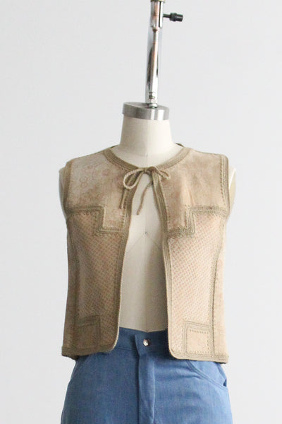 leather patchwork vest