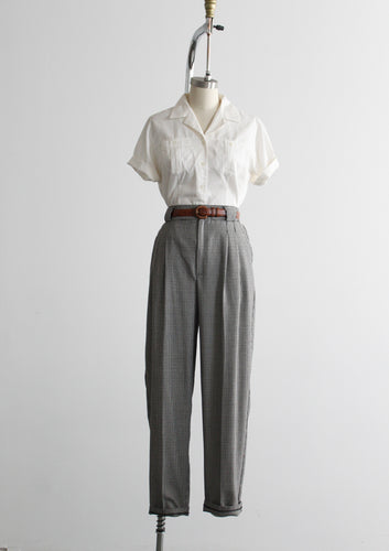 houndstooth high rise trousers