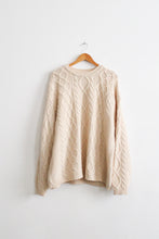 eggshell wool fisherman sweater (xl)