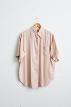 putty pink silk button up