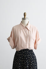 putty pink silk button up