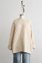 eggshell wool fisherman sweater (xl)